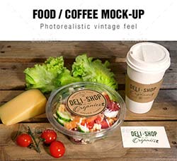 纸杯与塑料碗品牌展示模型：Food Coffee Mockup